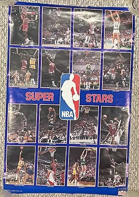 Vintage 1987 NBA Super Stars Wall Poster 22x34 Starline Ewing Magic Jordan • $39.99
