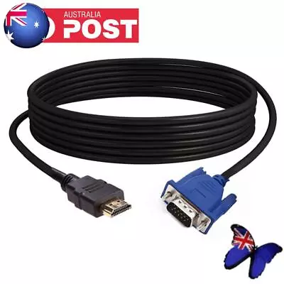 Portable HDMI To VGA Converter Cable HDTV Projector 1080P Video Male-Male Cord • $9.50