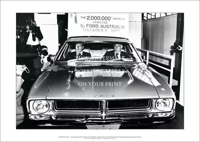 Ford Falcon XB A3 Art Print - Two-millionth Aust Ford 1975 – 42 X 29 Cm Poster • $17.95