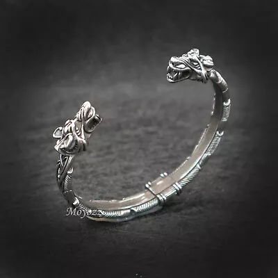 £19.19 • Buy Mens Norse Viking Arm Ring Fenrir Wolf Head Cuff Bangle Bracelet For Men Gift