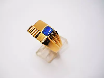 Men's  Australian Opal  Ring  Solid 14 K Gold   Blue • $375