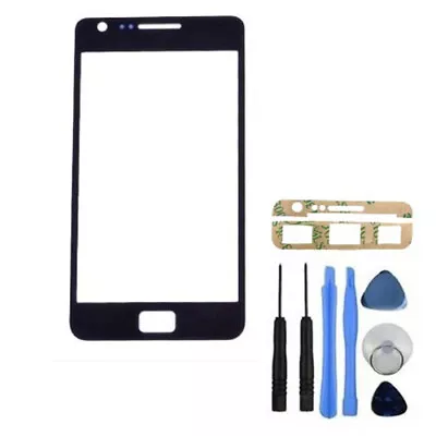 £9.99 • Buy Front Outer Glass Lens Cover Black For Samsung Galaxy S2 I9100 + Tools, Adhesive