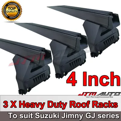 $178.20 • Buy 3 X 4“ Black Aluminium Heavy Duty Roof Racks For Suzuki Jimny GJ Series