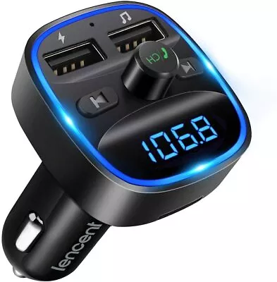 LENCENT FM Transmitter Bluetooth FM Transmitter Wireless Radio Adapter Car Kit  • $29.50