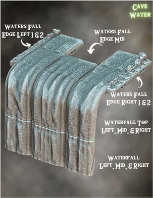 $189 • Buy Swole Avid Cleft Cave Water Fall Tiles-Aether Studios-Var Sizes-3D Printed Dr