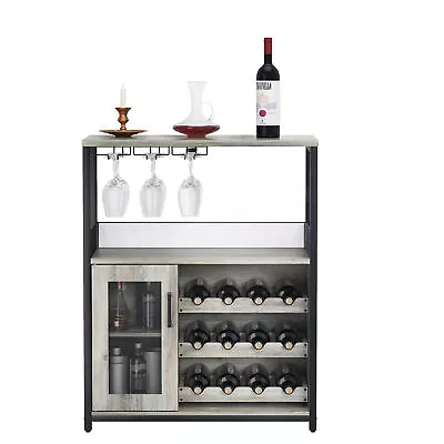 Wine Rack Freestanding Floor Wine Bakers Rack Liquor Bar Cabinet Wine Bar Table • $103.90