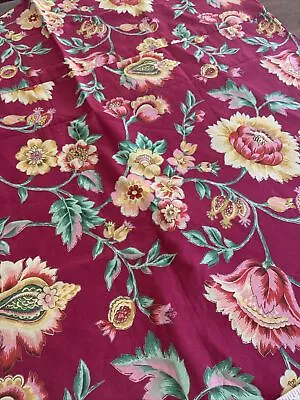Vintage Red April Cornell 80” Round Tablecloth • $25