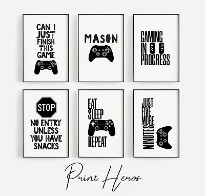 £3.79 • Buy Gaming Prints For Game Room Boys Gamer Poster Games Room Wall Art PlayStation