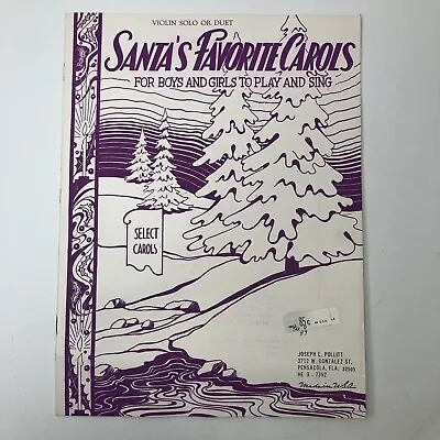 Santa’s Favorite Carols Sheet Music Songbook Vintage 1942 Christmas NOS Violin • $9.29