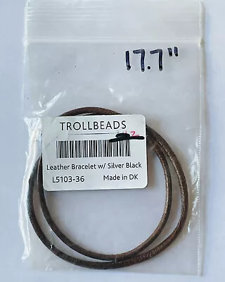 $15 • Buy Trollbeads Sterling Silver 17.7  Brown Leather Necklace Cord
