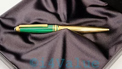 New Montblanc Solitaire Czar Nikolai Malachite / Gold Vermeil Ballpoint Pen • $1695