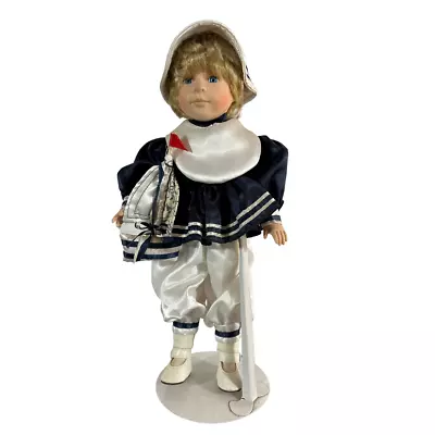Enesco Porcelain Vietnamese Vintage Doll With Stand Base • $95