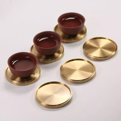 Metal Brass Coaster Heat Resistant Cup Tray Tea Tray  Coffee Tables • $15.46