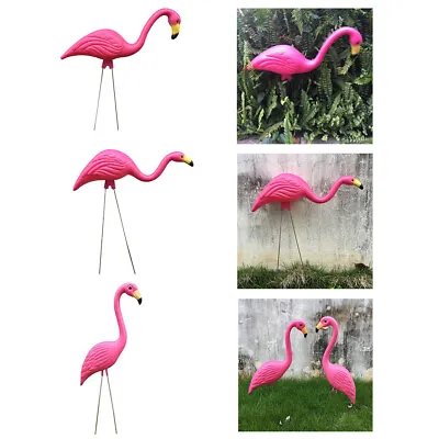 Lawn Ornament Pink Flamingo Plastic Garden Animals Home Party Wedding Decor • £9.19