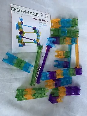 Mindware Q-BA-MAZE 2.0 Rails Creator Set Marble Maze 40 Cubes 4 Rails 14 Marbles • $15.44
