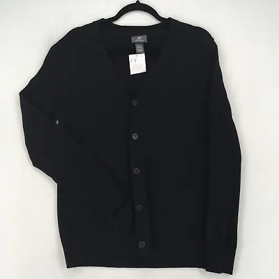 H&M Women's Cardigan Sweater Size XS Regular Fit V-Neck Solid Black • $14.99