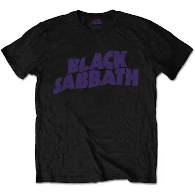 Black Sabbath Wavy Logo Vintage T-Shirt Black New • $21.82