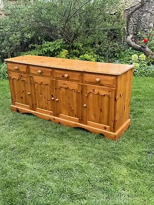 Antique Style Pine Sideboard Farmhouse Cupboard Dresser Kitchen Base 4 Door • £395