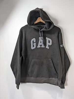 Vintage Gap Hoodie Spell Out Fleece Size XS Grey • £6.99