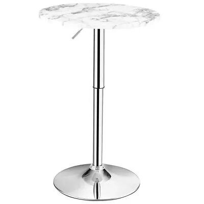 Swivel Cocktail Round Dining Table Heavy Duty Metal Frame With Height Adjustable • $67.98