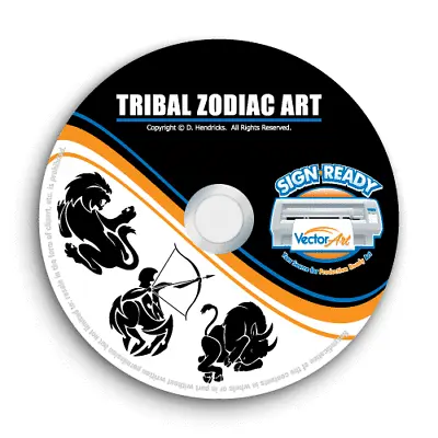 Tribal Zodiac Clipart -vector Clip Art Images -vinyl Cutter Plotter Graphics Cd • $19.95