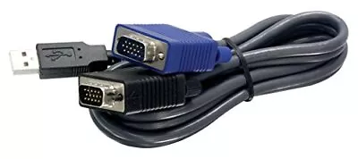 	2-in-1 USB VGA KVM Cable 1.83m 6 Feet VGA-SVGA HDB 15-Pin Male To Male USB	 • $16.76