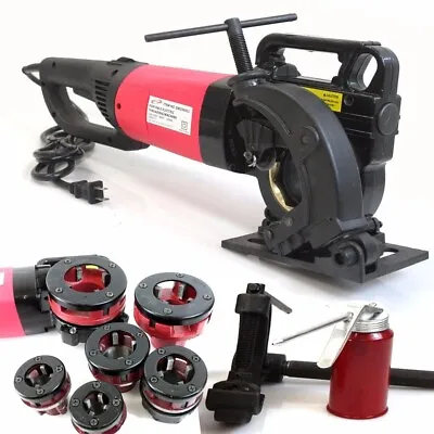 2 In 1 Reversible Electric Pipe Threader Threading Machine W/Cutter & 6 NPT Dies • $369.99