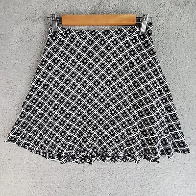 TIGERLILY Skirt Womens 8 Black White A-Line Patterned Zip Casual Boho Ladies • $28.99