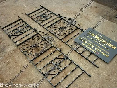 TUDOR ROSE WROUGHT IRON METAL RAILING PANELS 1m LONG X 40cm TALL MADE TO ORDER • £43