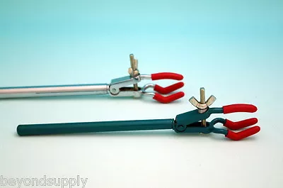 Two Lab Small Extension Alloy Clamp Condenser Three Finger Prong  Clamp New • $15