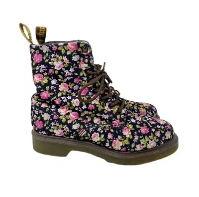 Dr Martens Vintage Pink Ditsy Floral Lace Up Combat Boots Size 7 90s Y2k • $99