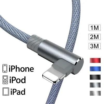 $8.79 • Buy 1m 2m 3m Elbow Fast Charging USB Charger Cable Data Sync Lead For IPhone IPad