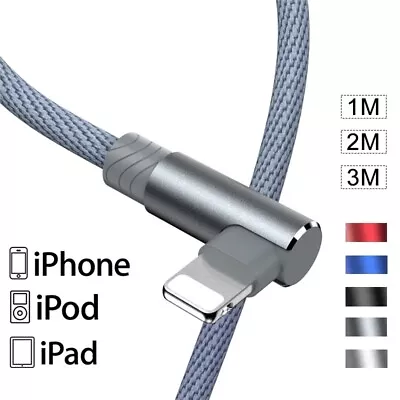 1m 2m 3m Elbow Fast Charging USB Charger Cable Data Sync Lead For IPhone IPad • $8.29