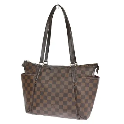 LOUIS VUITTON Logo Totally PM Shoulder Bag Damier Leather Brown N41282 62HB520 • $248