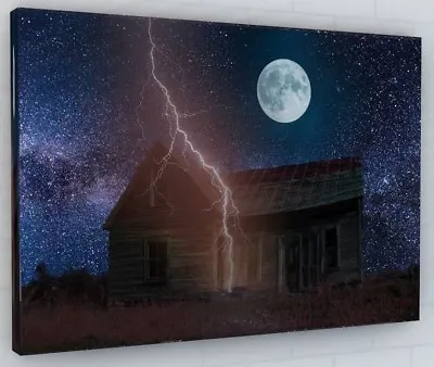 Stunning House Lightning Mood Light Canvas Picture Print • £25.36