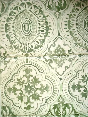 Var Size Vinyl Flannel Back Quatrefoil Floral Damask Green Tablecloth By Elrene • $16.58