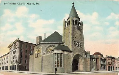 Presbyterian Church Muncie Indiana IN 1910 Postcard • $4.95