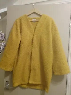 Next Boucle  Mustard Coloured Coatpreworn.lightweight Size 14 • £9.95