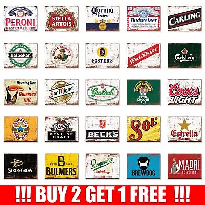 £7.95 • Buy Metal Signs Vintage Retro Beer Alcohol Bar Man Cave Garage Shed Poster Tin Sign