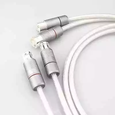 Pair Hi-End Pure Solid Silver Cable HIFI Audio Balanced Interconnect XLR Cable • £253.34
