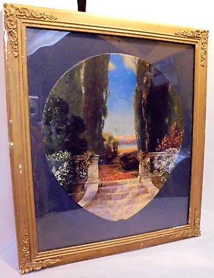 R. Atkinson Fox Fan Steps Lake Trees Mt's 13.5 X11.5  Framed Fan Print 1920s • $69.99