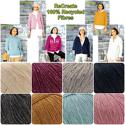 ReCreate Stylecraft RECYCLED ECO DK Friendly Knitting Wool Yarn 100g Ball • £54.49