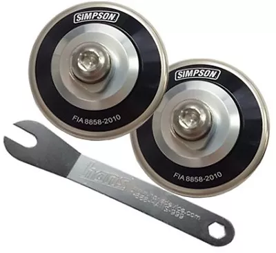 £44.99 • Buy Simpson Helmet Hans/Hybrid Posts Clips With Spanner Pair M6 Thread FIA Clips