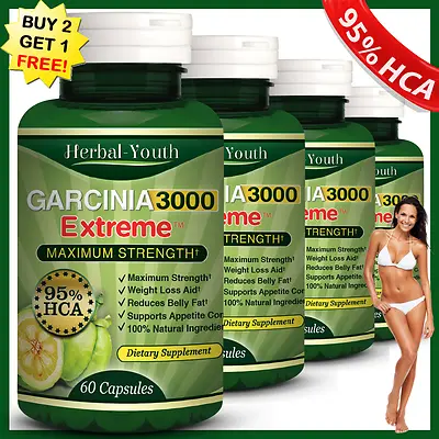 $8.95 • Buy 3000mg Daily GARCINIA CAMBOGIA 95%HCA Capsules Fat Burn Slim Diet Weight Loss