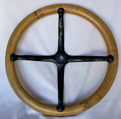 Antique Wood Steering Wheel Model T Early 1900's T902B 14 1/2  • $249.99