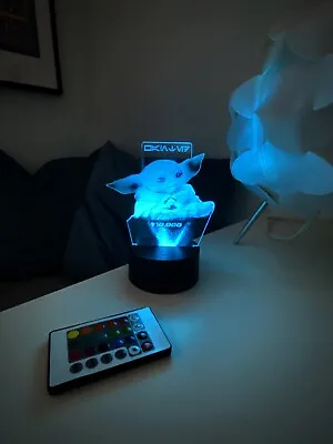 Baby Yoda Hologram Desktop Acrylic LED Display / Cosplay / StarWars Fan Art Gift • $35