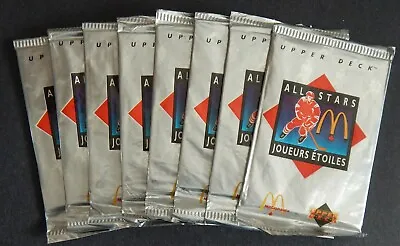 1992-93 UD McDONALD McDONALD'S NHL HOCKEY 8 UNOPENED PACKS STAR CARD & HOLOGRAM • $33.99