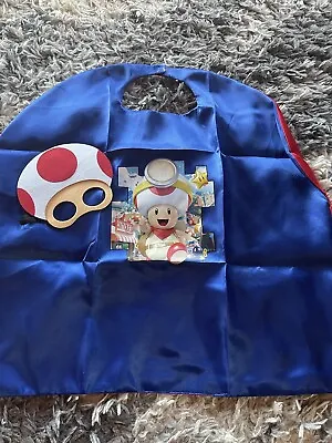 Super Mario Mushroom Costume Cape And Mask Set NWOT • $10