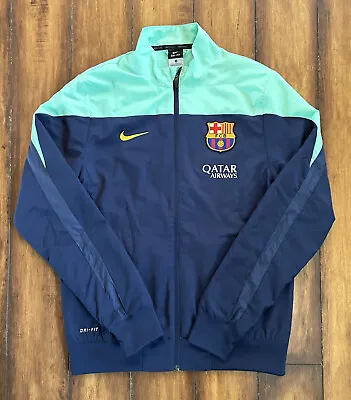 Barcelona 2013 2014 Football Soccer Squad Track Jacket Nike Size Small • $39.95