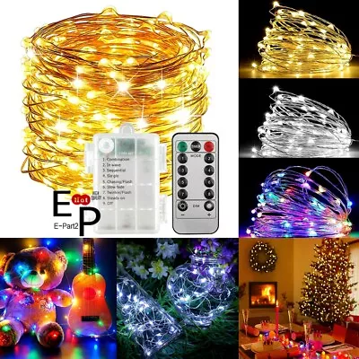 50-100 LEDs Battery Operated Mini LED Copper Wire String Fairy Lights W/ Remote • $9.49